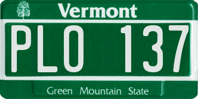 VT license plate PLO137