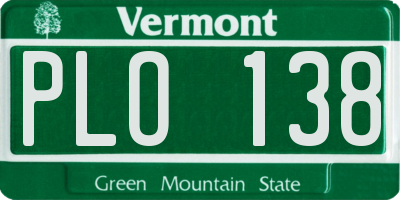 VT license plate PLO138
