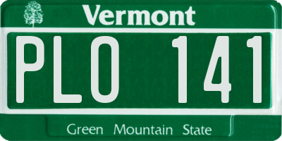 VT license plate PLO141