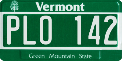 VT license plate PLO142