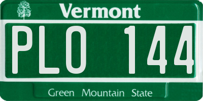 VT license plate PLO144