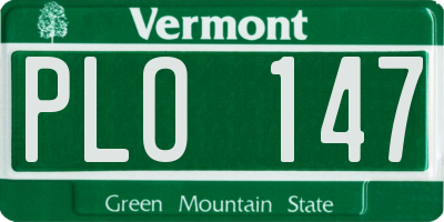 VT license plate PLO147
