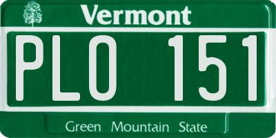 VT license plate PLO151
