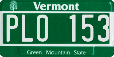 VT license plate PLO153