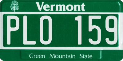 VT license plate PLO159