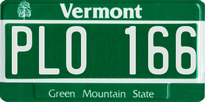VT license plate PLO166