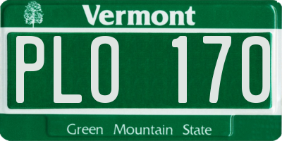 VT license plate PLO170
