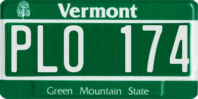 VT license plate PLO174