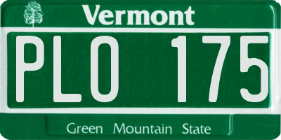 VT license plate PLO175