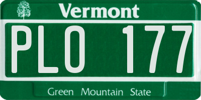VT license plate PLO177
