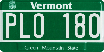 VT license plate PLO180