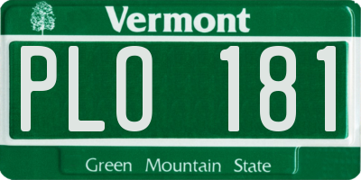 VT license plate PLO181