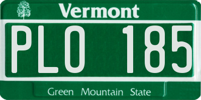VT license plate PLO185