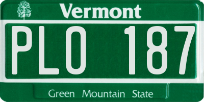 VT license plate PLO187