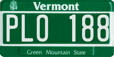 VT license plate PLO188