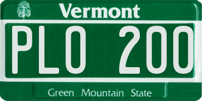 VT license plate PLO200