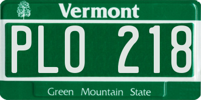 VT license plate PLO218
