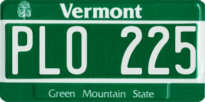 VT license plate PLO225