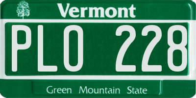 VT license plate PLO228