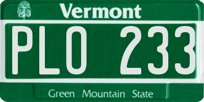 VT license plate PLO233