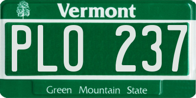 VT license plate PLO237
