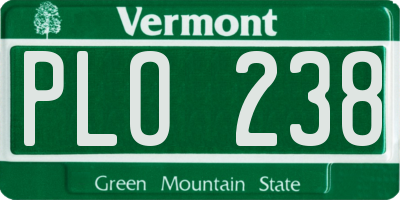 VT license plate PLO238