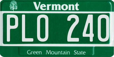 VT license plate PLO240