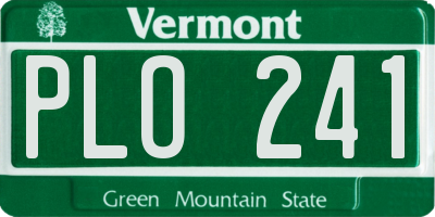 VT license plate PLO241