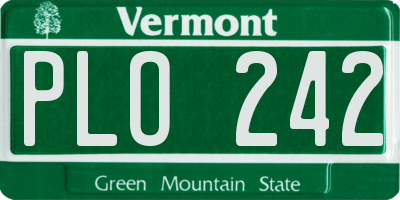 VT license plate PLO242