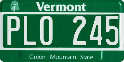 VT license plate PLO245