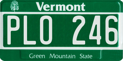 VT license plate PLO246