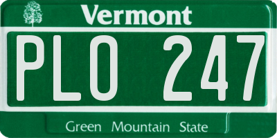 VT license plate PLO247