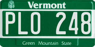 VT license plate PLO248
