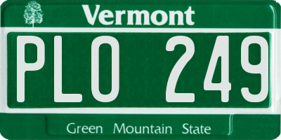 VT license plate PLO249