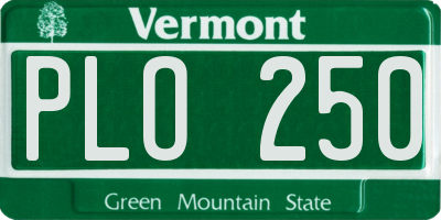 VT license plate PLO250