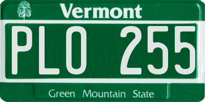 VT license plate PLO255