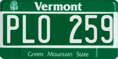 VT license plate PLO259