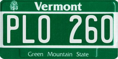 VT license plate PLO260