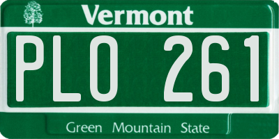 VT license plate PLO261