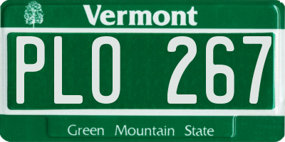 VT license plate PLO267