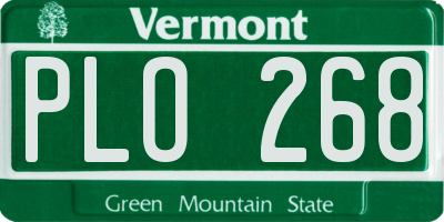 VT license plate PLO268