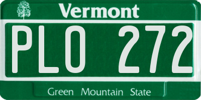 VT license plate PLO272