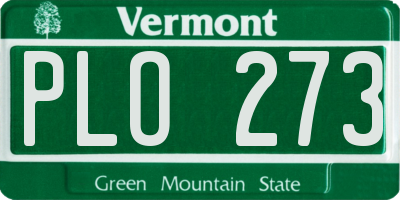 VT license plate PLO273