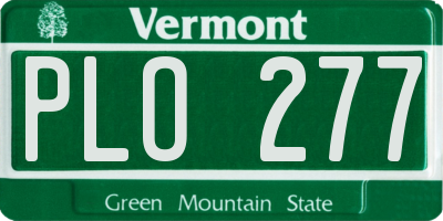 VT license plate PLO277