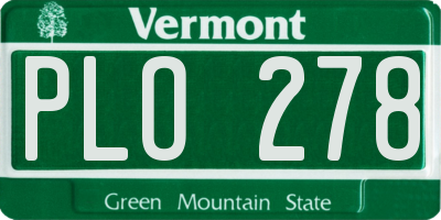VT license plate PLO278