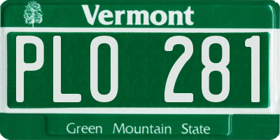 VT license plate PLO281