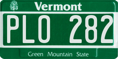 VT license plate PLO282