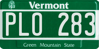 VT license plate PLO283