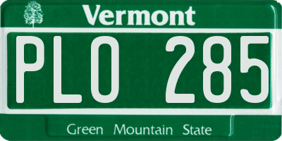 VT license plate PLO285