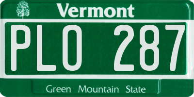 VT license plate PLO287